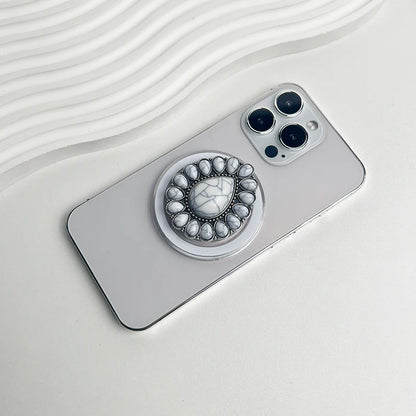 Luxury Turquoise Socket Grip Lazy Bracket Talk Grip For Magsafe IPhone Mac Samsung Safe Ring Finger Expanding Holder