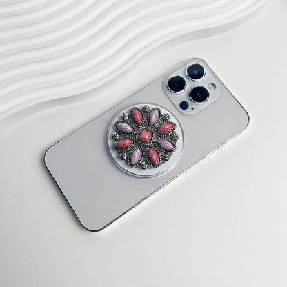 Luxury Turquoise Socket Grip Lazy Bracket Talk Grip For Magsafe IPhone Mac Samsung Safe Ring Finger Expanding Holder