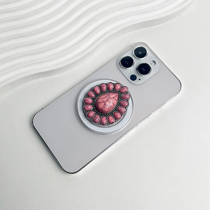 Luxury Turquoise Socket Grip Lazy Bracket Talk Grip For Magsafe IPhone Mac Samsung Safe Ring Finger Expanding Holder