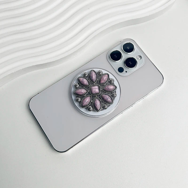 Luxury Turquoise Socket Grip Lazy Bracket Talk Grip For Magsafe IPhone Mac Samsung Safe Ring Finger Expanding Holder