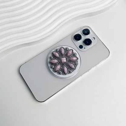 Luxury Turquoise Socket Grip Lazy Bracket Talk Grip For Magsafe IPhone Mac Samsung Safe Ring Finger Expanding Holder